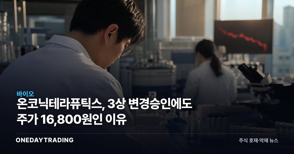 온코닉테라퓨틱스, 3상 변경승인에도 주가 16,800원인 이유