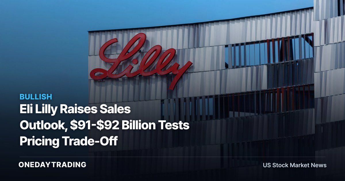 Eli Lilly Raises Sales Outlook, $91-$92 Billion Tests Pricing Trade-Off