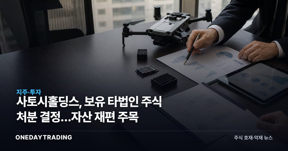 사토시홀딩스, 보유 타법인 주식 처분 결정…자산 재편 주목