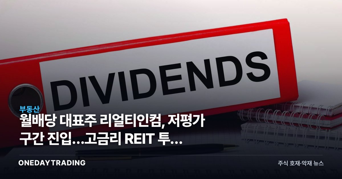 월배당 대표주 리얼티인컴, 저평가 구간 진입…고금리 REIT 투자 점검