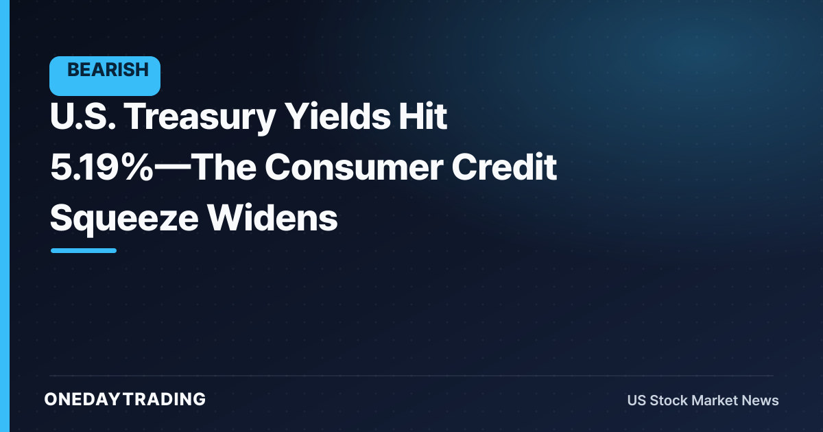 U.S. Treasury Yields Hit 5.19%—The Consumer Credit Squeeze Widens