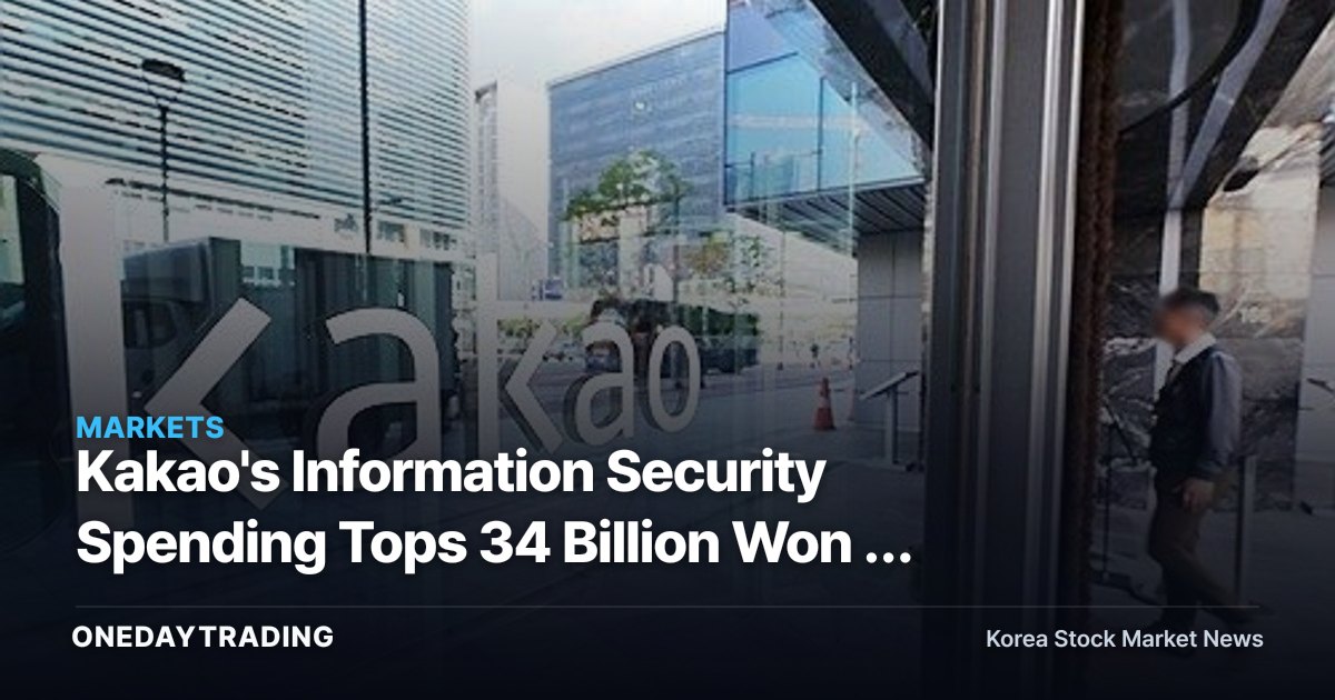 Kakao's Information Security Spending Tops 34 Billion Won — but Its Share Falls: The Security Paradox of the AI Era