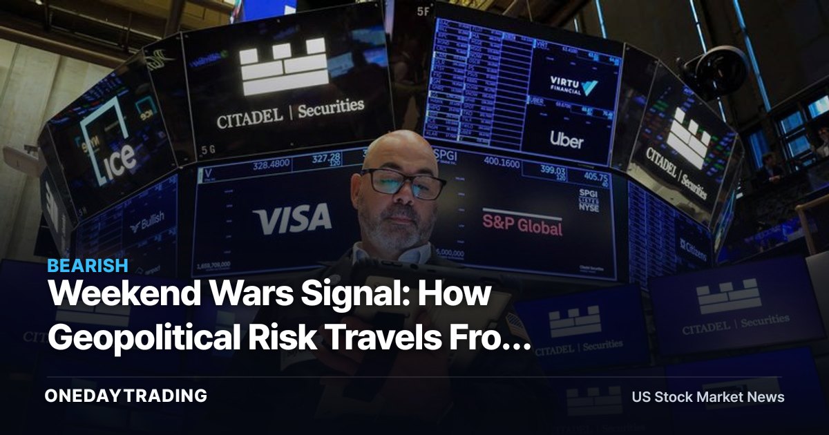 Weekend Wars Signal: How Geopolitical Risk Travels From Oil Prices to Fed Timing