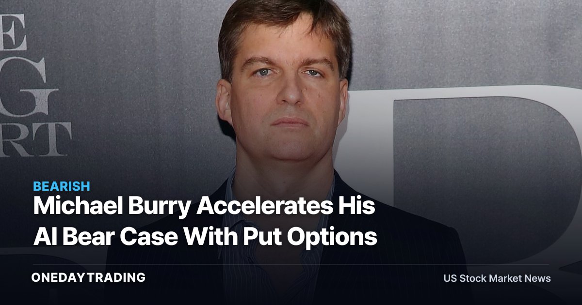 Michael Burry Accelerates His AI Bear Case With Put Options