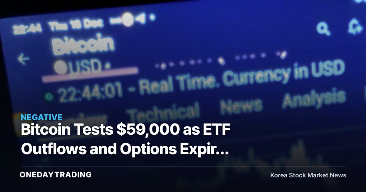 Bitcoin Tests $59,000 as ETF Outflows and Options Expiry Pressure the Market
