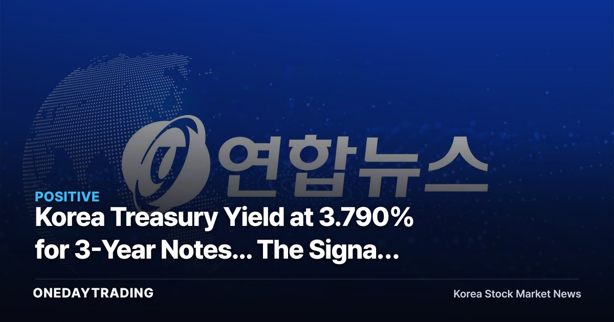Korea Treasury Yield at 3.790% for 3-Year Notes... The Signal Bank Stocks Are Reading First