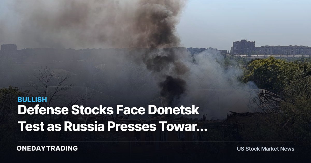 Defense Stocks Face Donetsk Test as Russia Presses Toward 2 Eastern Cities