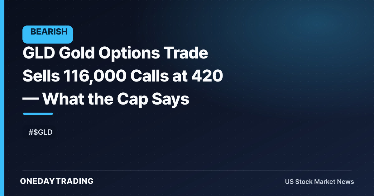 GLD Gold Options Trade Sells 116,000 Calls at 420 — What the Cap Says