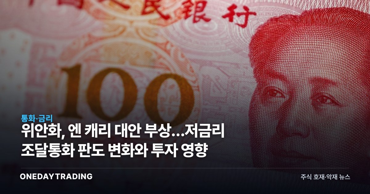 위안화, 엔 캐리 대안 부상…저금리 조달통화 판도 변화와 투자 영향