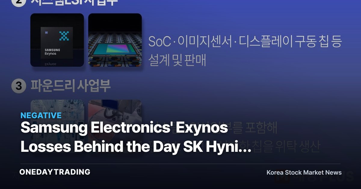 Samsung Electronics' Exynos Losses Behind the Day SK Hynix Overtook It in Market Cap