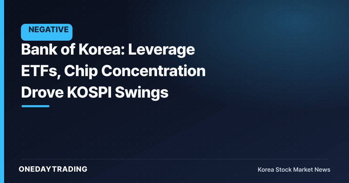 Bank of Korea: Leverage ETFs, Chip Concentration Drove KOSPI Swings