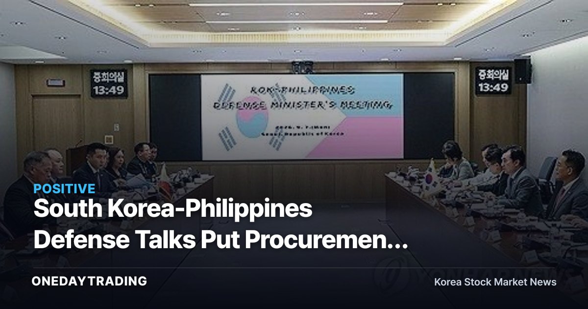South Korea-Philippines Defense Talks Put Procurement in Focus