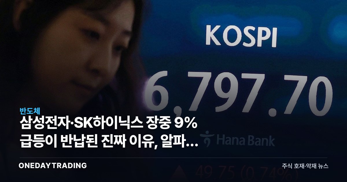 삼성전자·SK하이닉스 장중 9% 급등이 반납된 진짜 이유, 알파벳 실적 하루 전