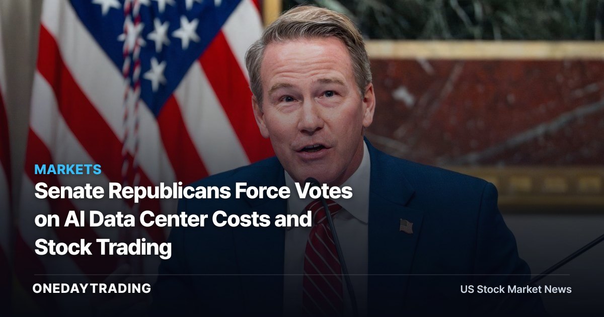 Senate Republicans Force Votes on AI Data Center Costs and Stock Trading