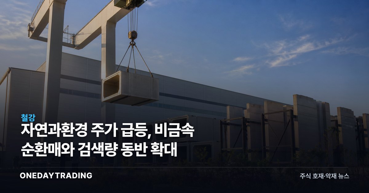 자연과환경 주가 급등, 비금속 순환매와 검색량 동반 확대