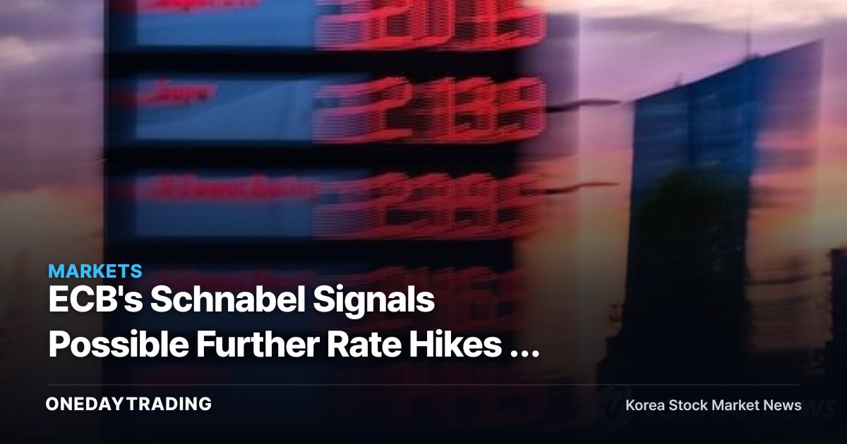 ECB's Schnabel Signals Possible Further Rate Hikes — Middle East Oil and Exchange Rate Variables to Weigh on Exporters and Financial Stocks
