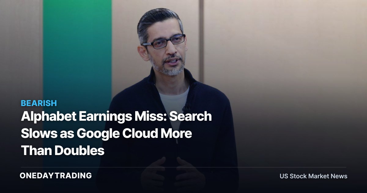 Alphabet Earnings Miss: Search Slows as Google Cloud More Than Doubles