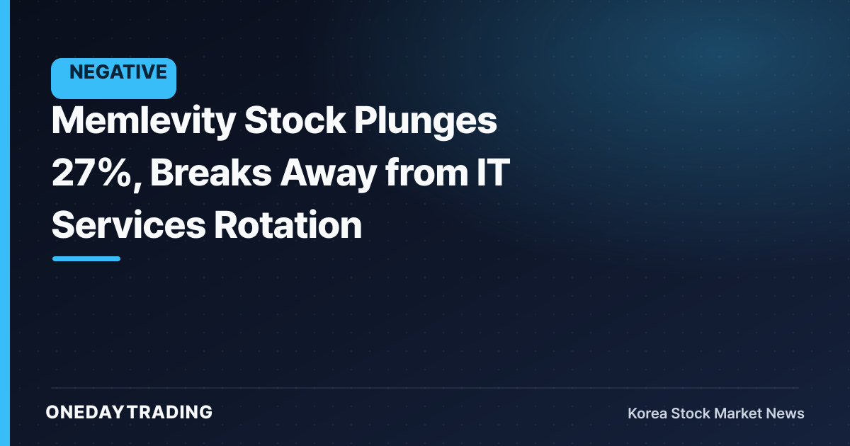 Memlevity Stock Plunges 27%, Breaks Away from IT Services Rotation