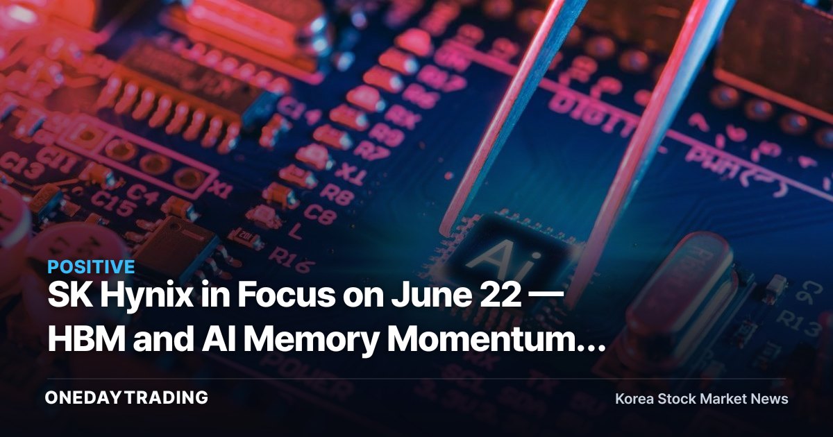 SK Hynix in Focus on June 22 — HBM and AI Memory Momentum, Plus Investor Checkpoints