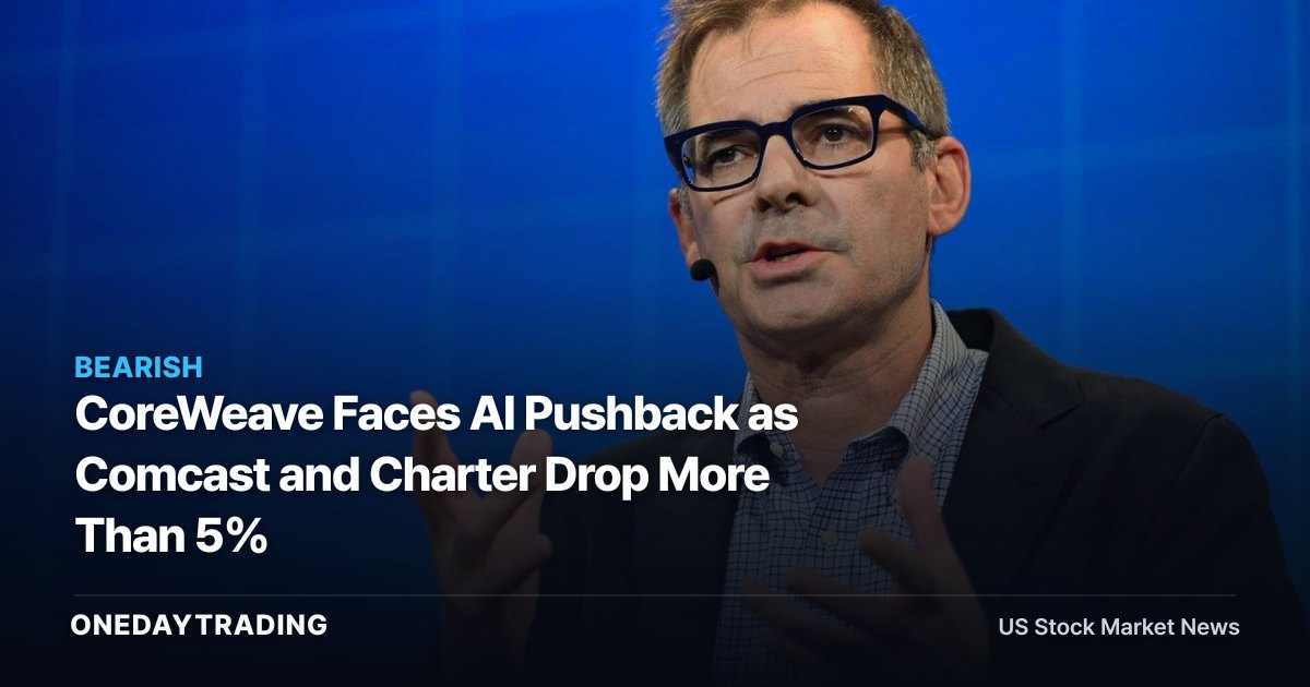 CoreWeave Faces AI Pushback as Comcast and Charter Drop More Than 5%