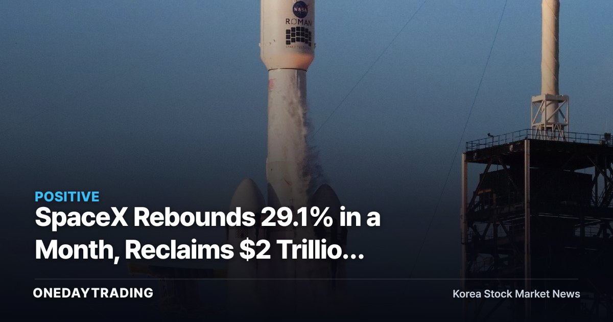 SpaceX Rebounds 29.1% in a Month, Reclaims $2 Trillion Value