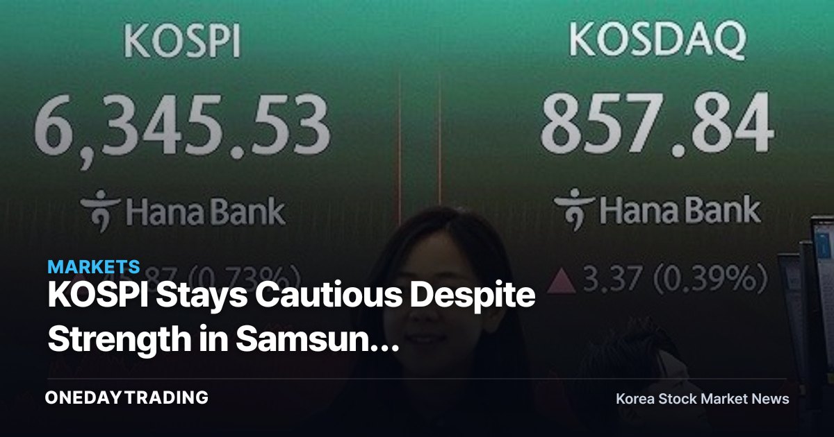 KOSPI Stays Cautious Despite Strength in Samsung Electronics, SK Hynix, as Hormuz Oil Risk Looms as a Wild Card