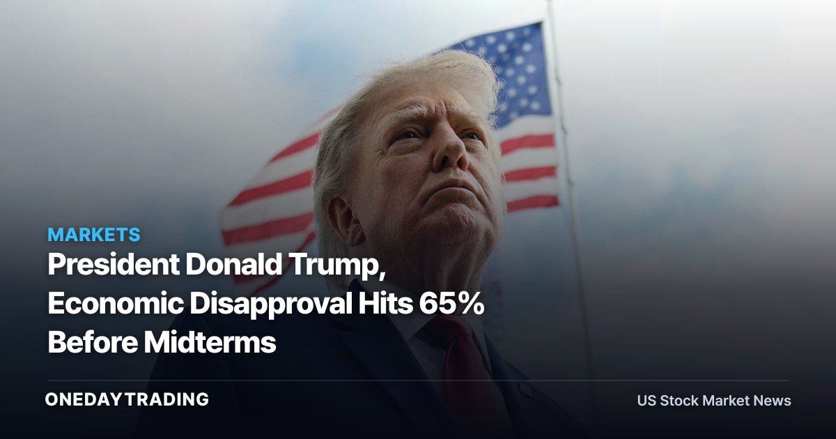 President Donald Trump, Economic Disapproval Hits 65% Before Midterms