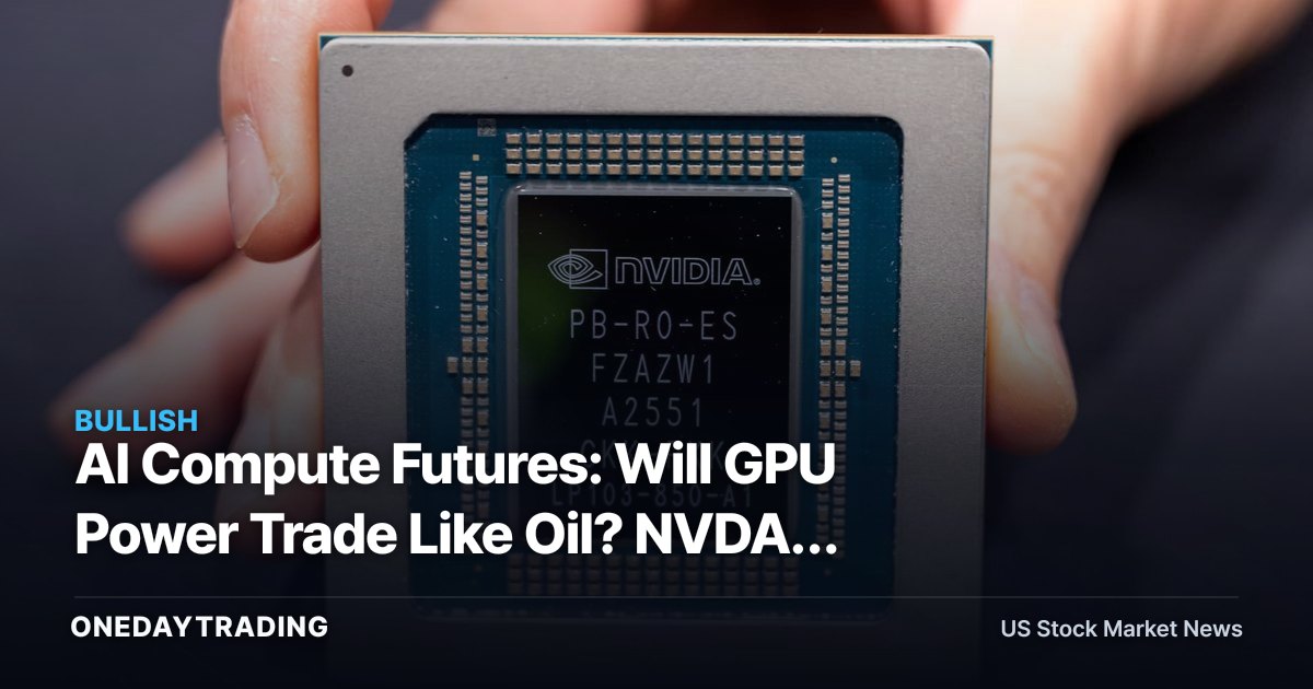 AI Compute Futures: Will GPU Power Trade Like Oil? NVDA, CRWV, CME in Focus