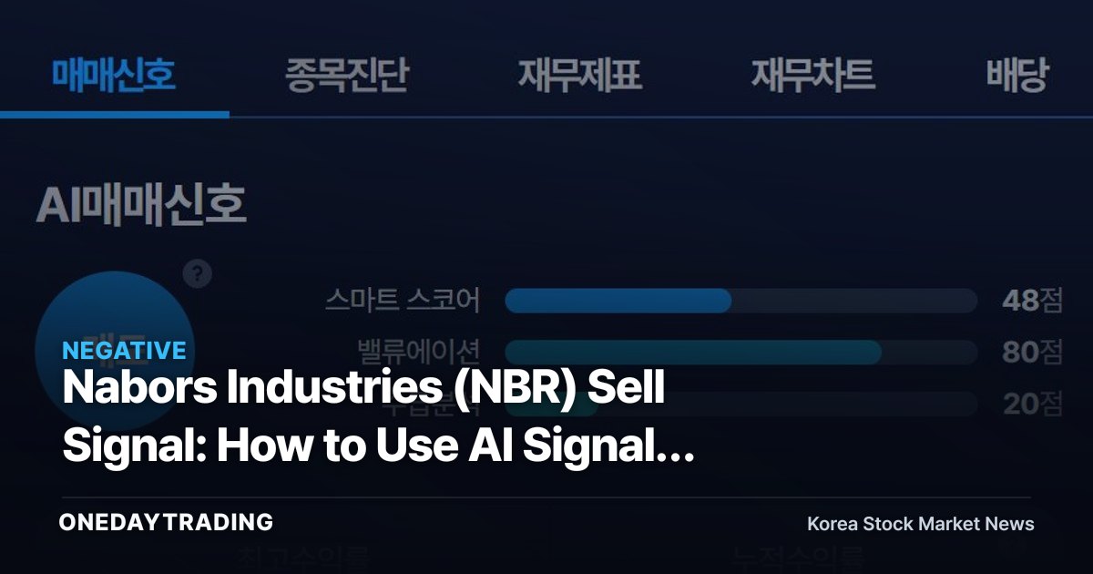 Nabors Industries (NBR) Sell Signal: How to Use AI Signals in Your Investing