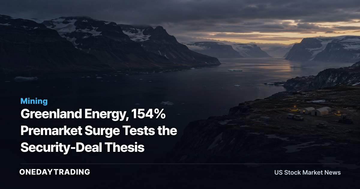 Greenland Energy, 154% Premarket Surge Tests the Security-Deal Thesis