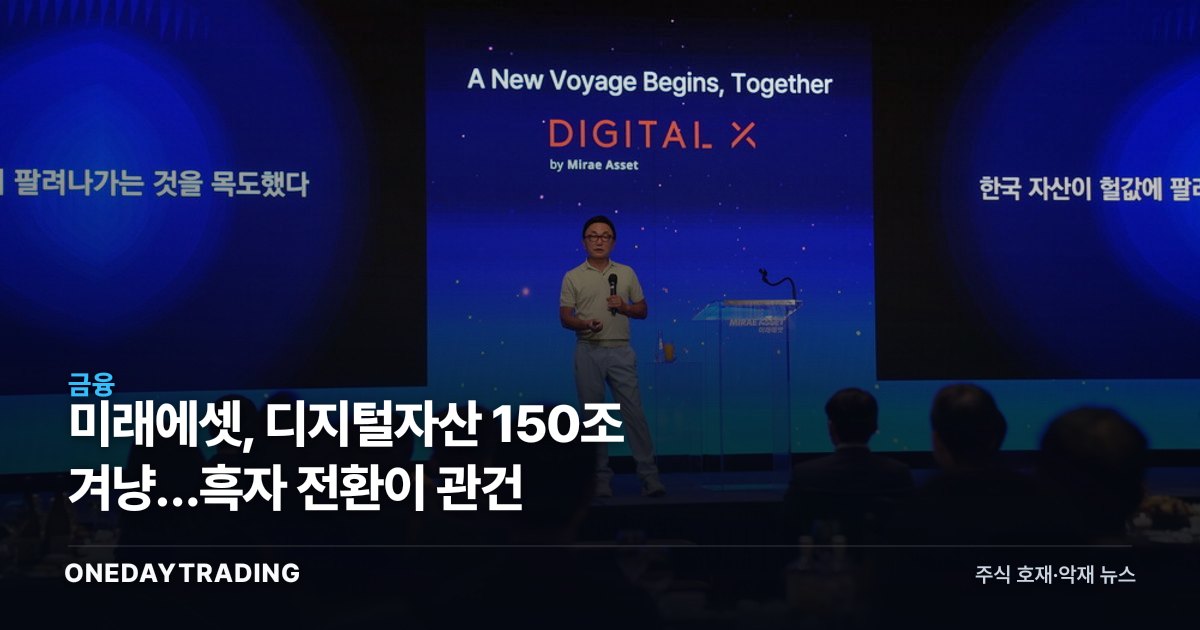 미래에셋, 디지털자산 150조 겨냥…흑자 전환이 관건