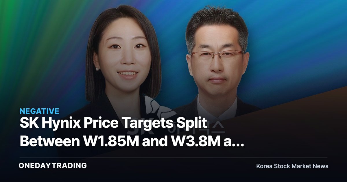 SK Hynix Price Targets Split Between W1.85M and W3.8M as HBM Optimism Wavers