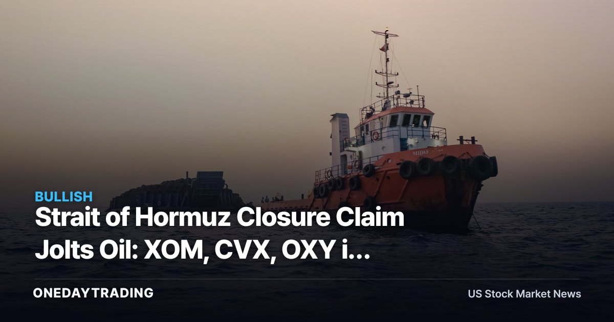 Strait of Hormuz Closure Claim Jolts Oil: XOM, CVX, OXY in Focus as Tankers Keep Sailing