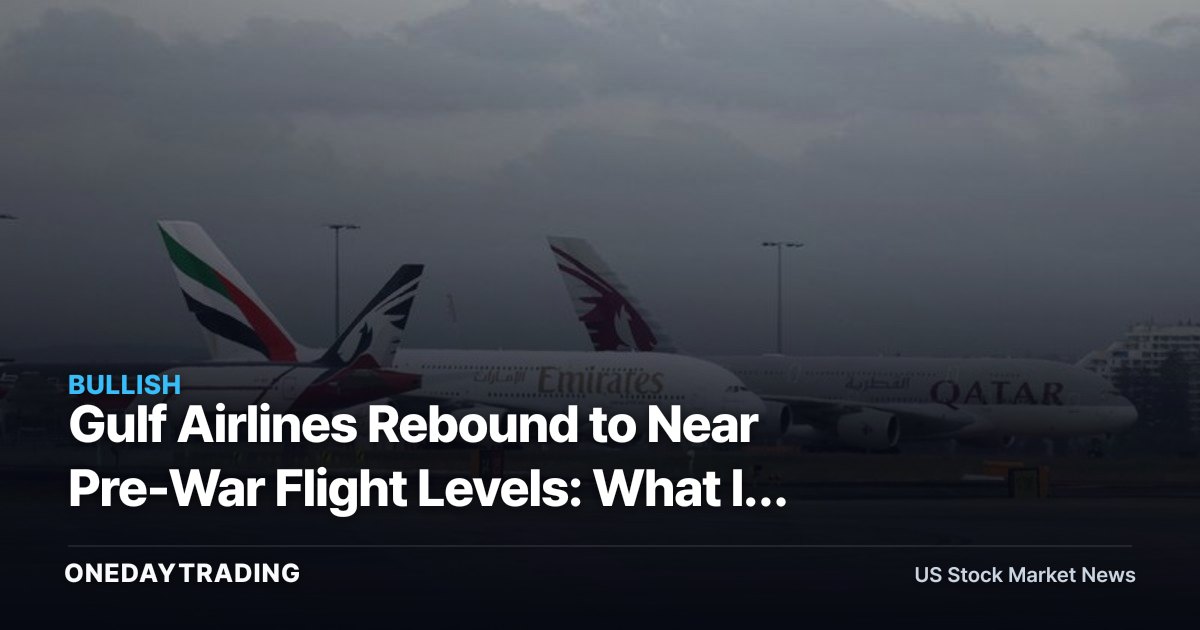 Gulf Airlines Rebound to Near Pre-War Flight Levels: What It Means for Boeing (BA), GE Aerospace (GE)