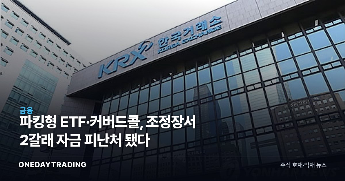 파킹형 ETF·커버드콜, 조정장서 2갈래 자금 피난처 됐다