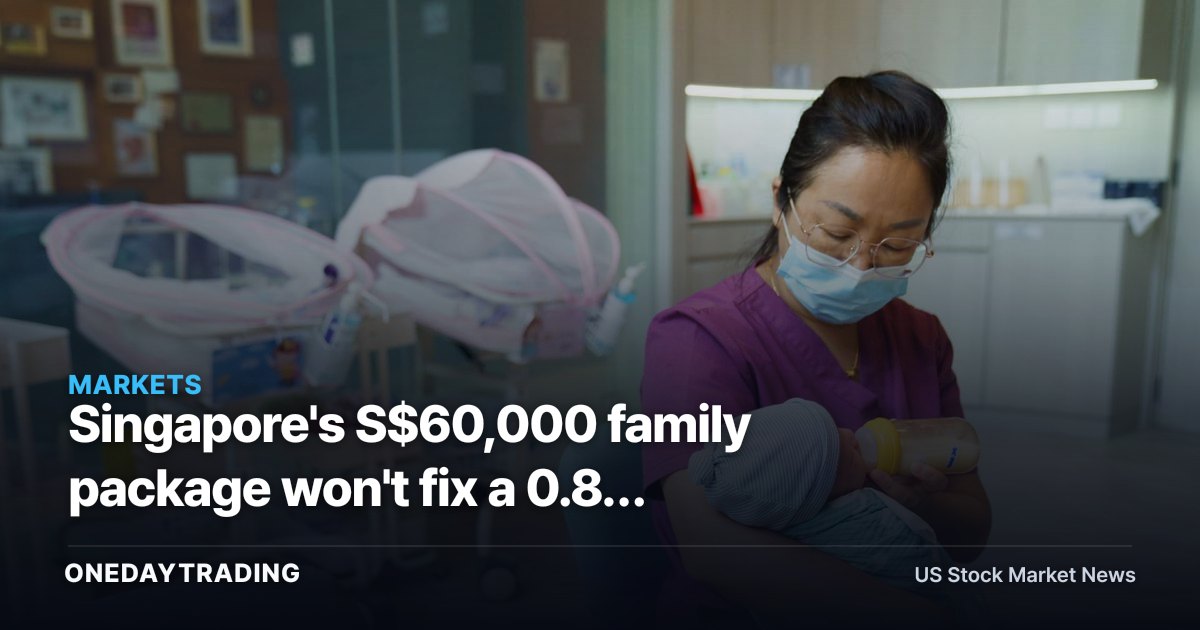 Singapore's S$60,000 family package won't fix a 0.87 fertility rate fast