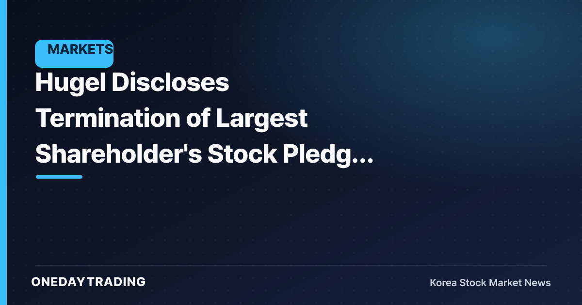 Hugel Discloses Termination of Largest Shareholder's Stock Pledge Agreement — Reviewing Governance Implications