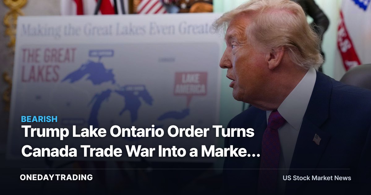 Trump Lake Ontario Order Turns Canada Trade War Into a Market Signal