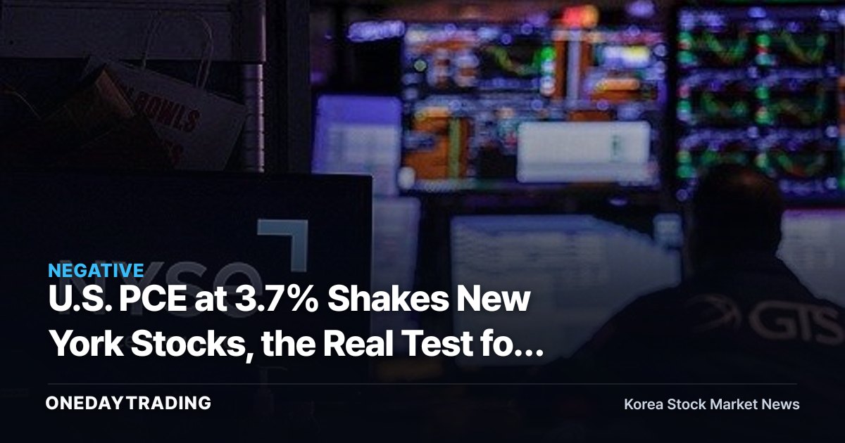 U.S. PCE at 3.7% Shakes New York Stocks, the Real Test for the Tech Rally