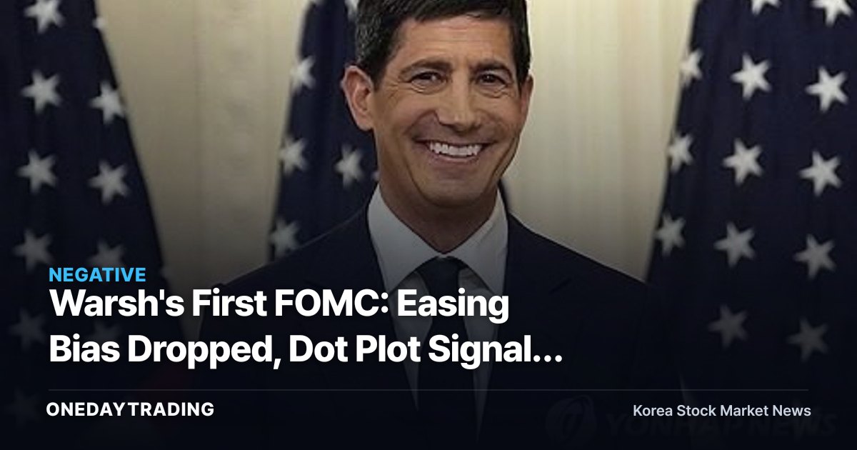 Warsh's First FOMC: Easing Bias Dropped, Dot Plot Signals a Hike This Year — How to Trade Rate-Sensitive Stocks
