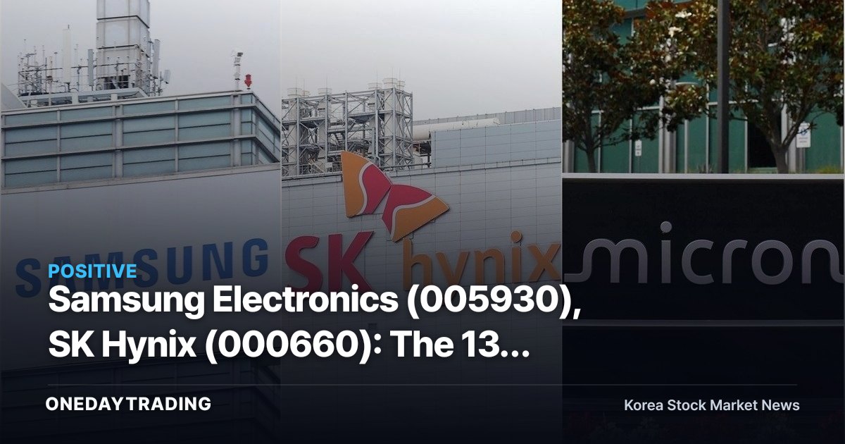 Samsung Electronics (005930), SK Hynix (000660): The 135 Trillion Won Divide Among the World's Five Memory Makers