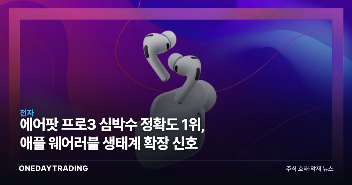 에어팟 프로3 심박수 정확도 1위, 애플 웨어러블 생태계 확장 신호