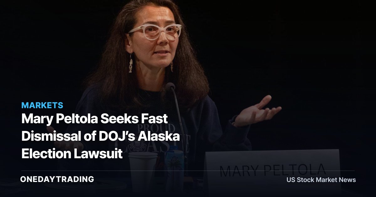 Mary Peltola Seeks Fast Dismissal of DOJ’s Alaska Election Lawsuit