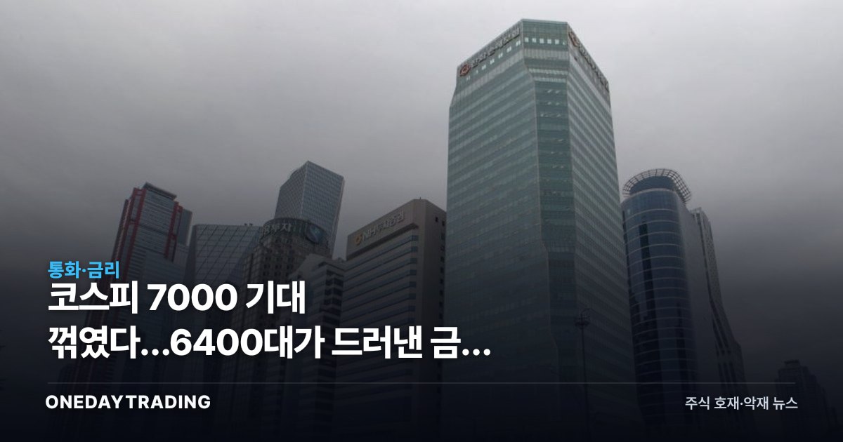 코스피 7000 기대 꺾였다…6400대가 드러낸 금리 함정