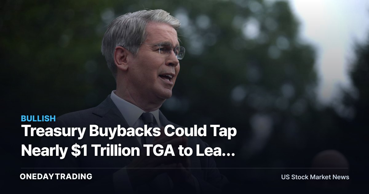 Treasury Buybacks Could Tap Nearly $1 Trillion TGA to Lean on Yields