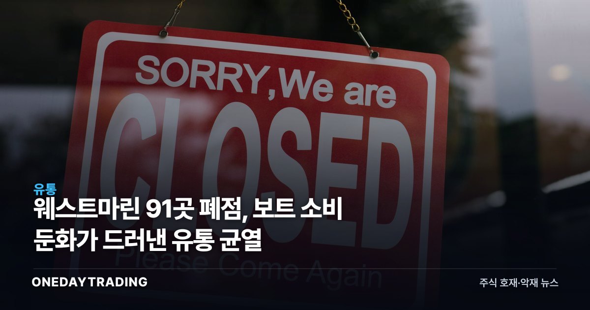 웨스트마린 91곳 폐점, 보트 소비 둔화가 드러낸 유통 균열