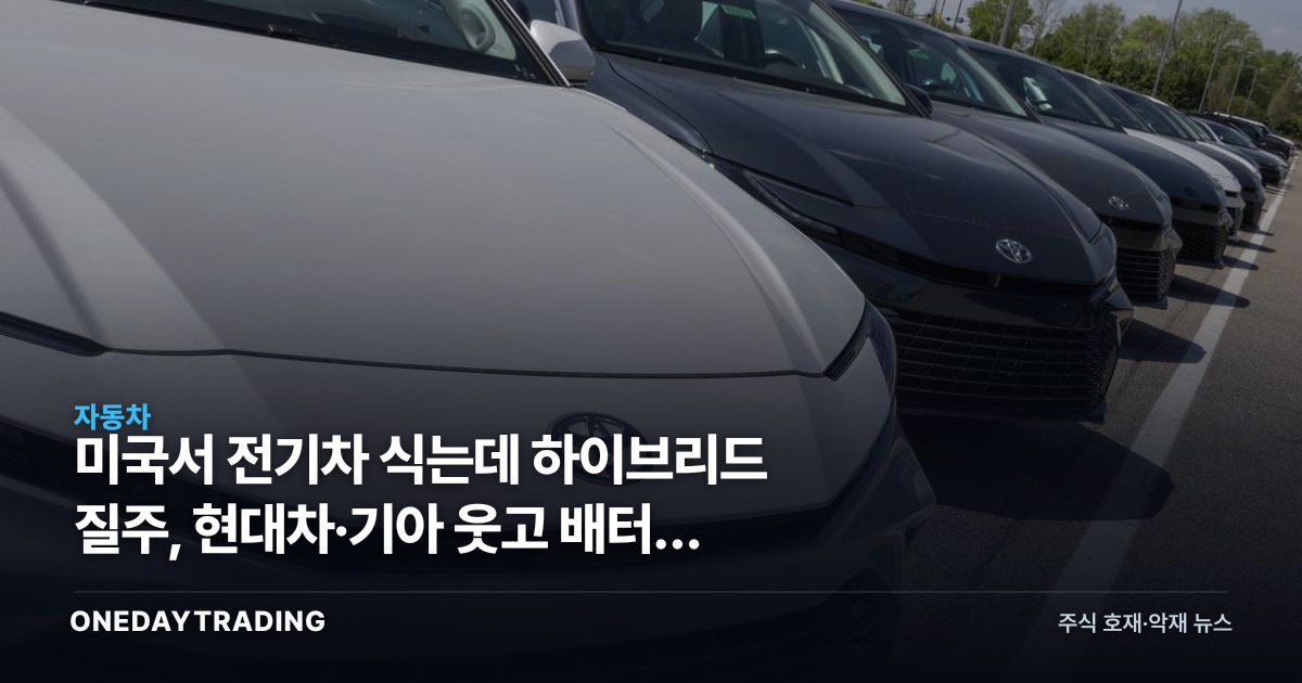 미국서 전기차 식는데 하이브리드 질주, 현대차·기아 웃고 배터리 3사 촉각