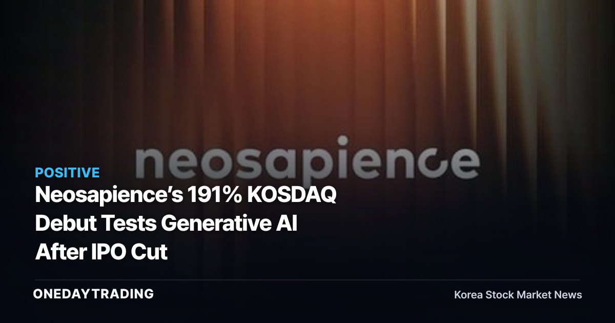 Neosapience’s 191% KOSDAQ Debut Tests Generative AI After IPO Cut