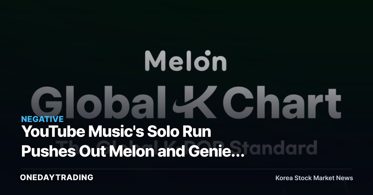 YouTube Music's Solo Run Pushes Out Melon and Genie: How to Play the Music-Streaming Stocks
