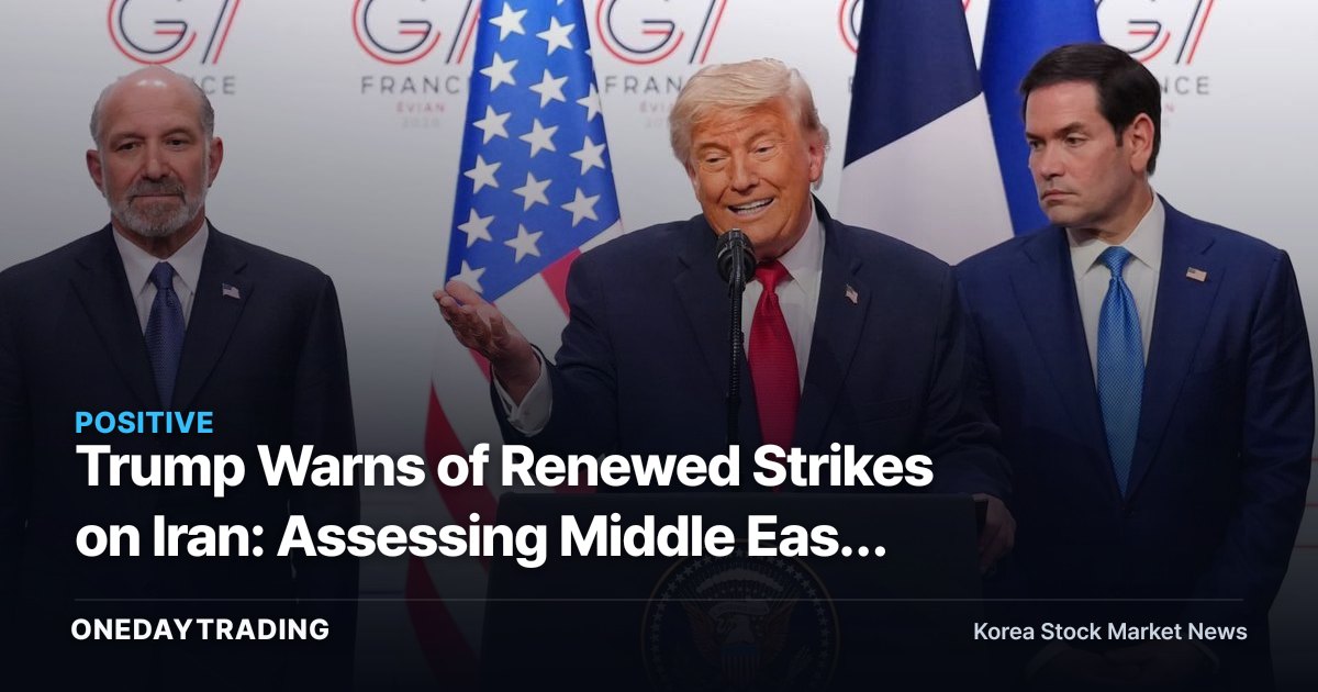Trump Warns of Renewed Strikes on Iran: Assessing Middle East Risk and the Impact on Oil Prices and Defense Stocks